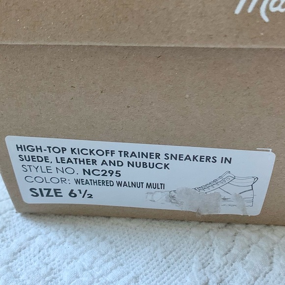 NEW Madewell High Top Kickoff Trainer Sneaker Suede Weathered Walnut Multi 6.5 7 - Picture 7 of 16